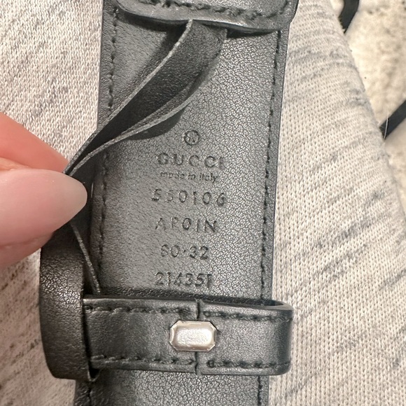 Authentic Gucci leather Crystal Squared G Belt size 80-32 with Dust Bag - Picture 6 of 7